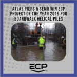 Featured photo for the blog "Atlas Piers & SEMO Win ECP Project of the Year 2019 for Boardwalk Helical Piles"